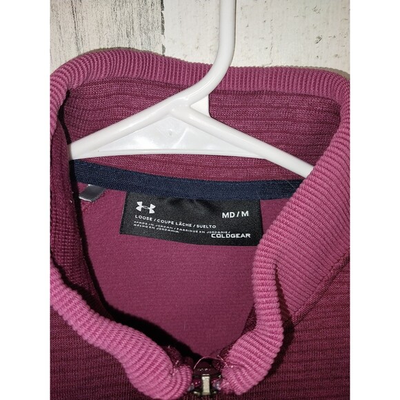 Under Armour 1/4 Zip Pullover Sweatshirt Mens Medium Loose Coldgear - Picture 4 of 6